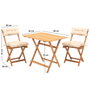 Hanah Home Conjunto de mesa y sillas de jardín My003A de 3 piezas en madera de haya